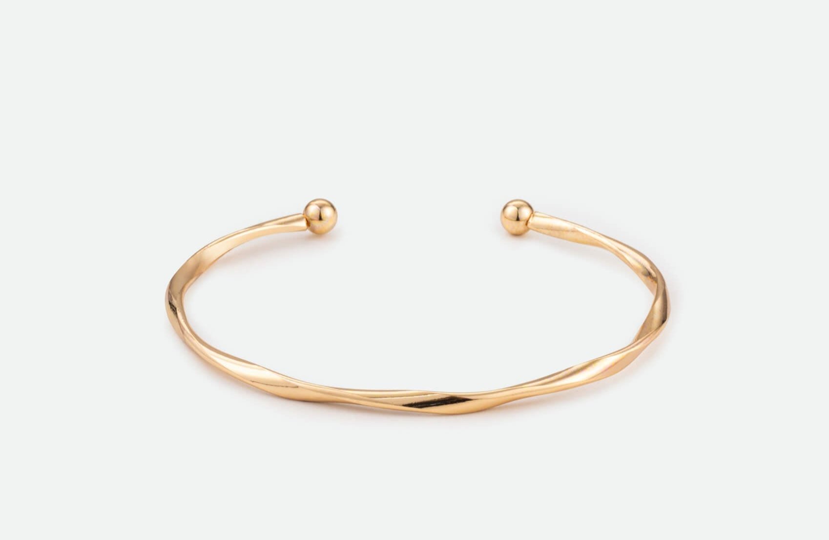 Rose gold open cuff wave bracelet