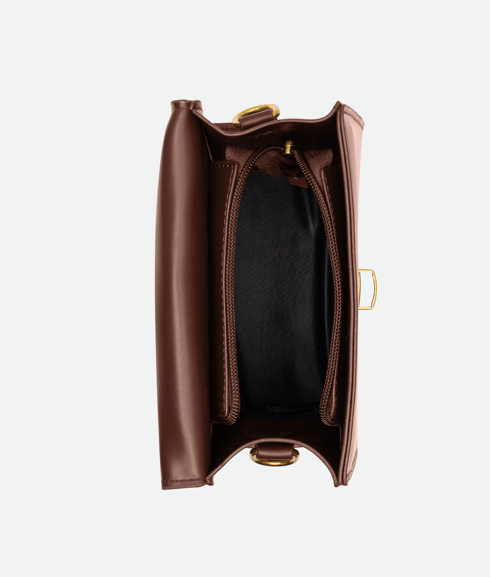 Brown Square Crossbody Inside