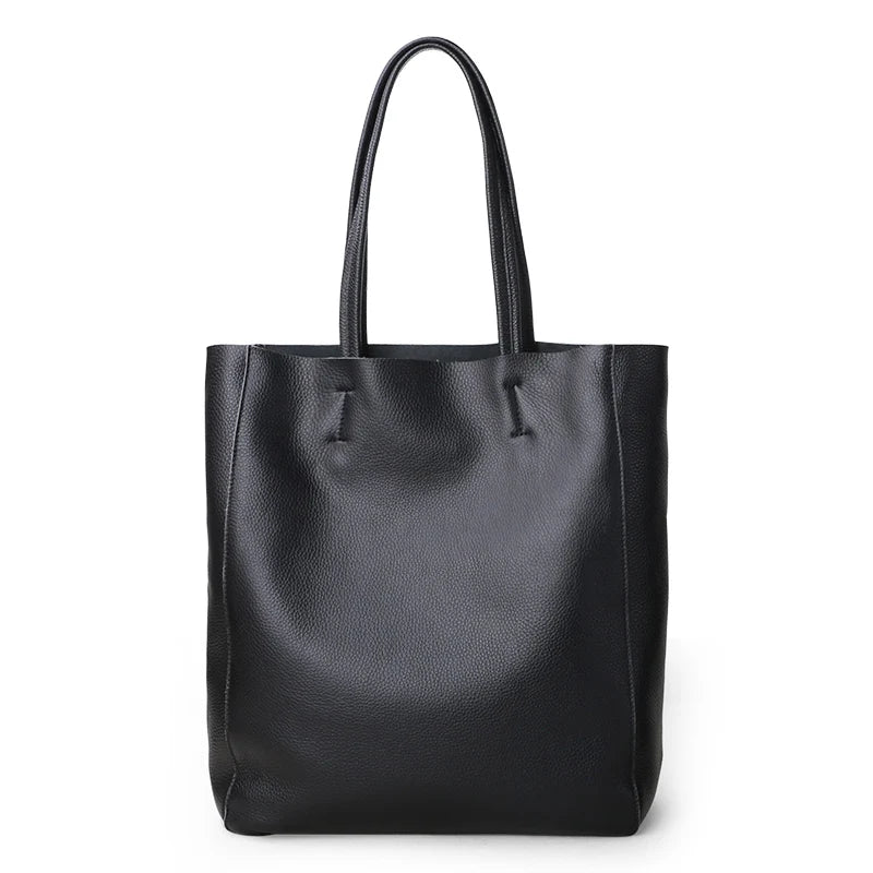 Valentina Costa Medium tote in Pebbled Black