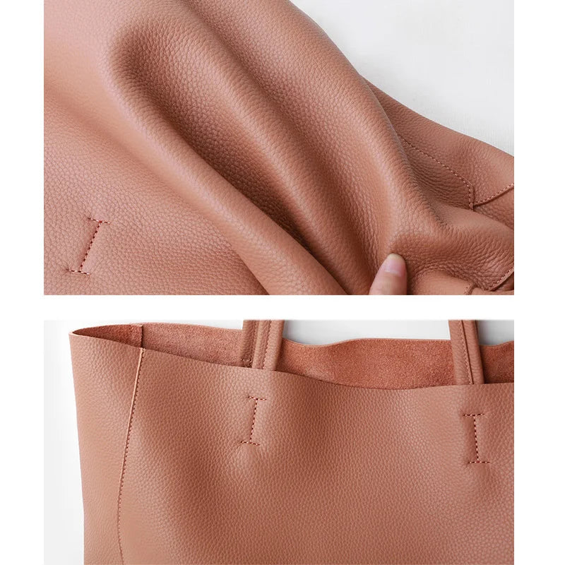 Valentina Perla Small tote in Biscuit, back view