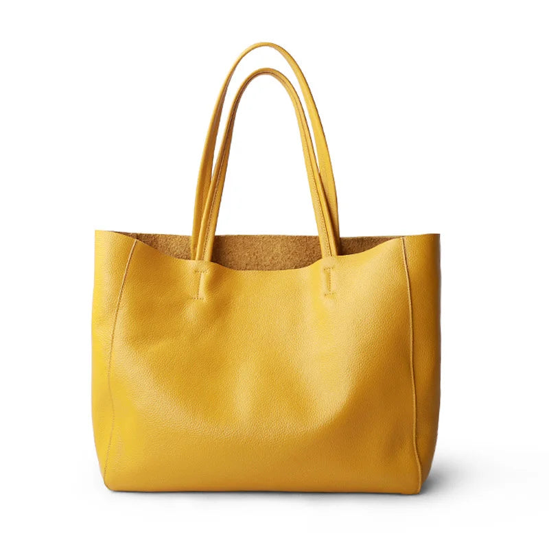 Valentina Lino tote in Lemon