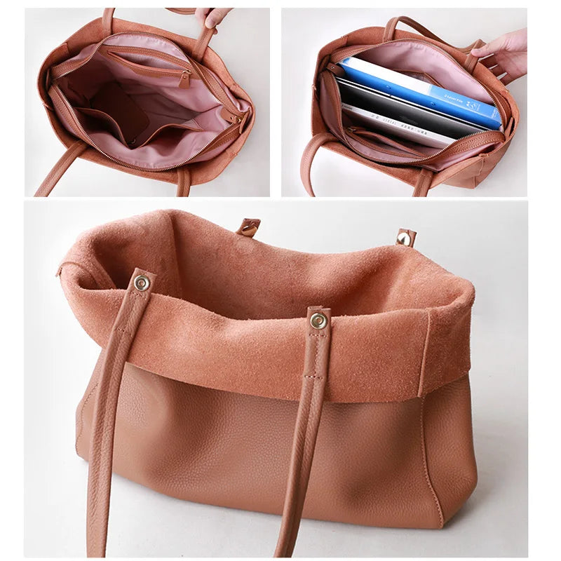 Valentina Perla Medium tote in Biscuit, detail