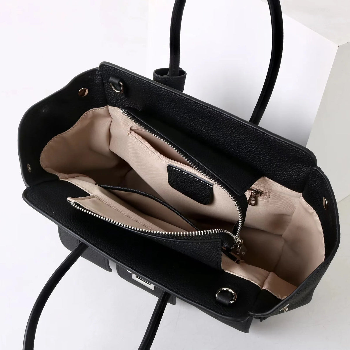 Valentina Capua tote in Coffee, interior