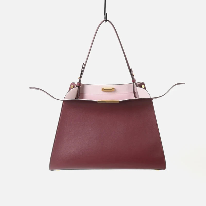 Valentina Siracusa top-handle bag in Wine red
