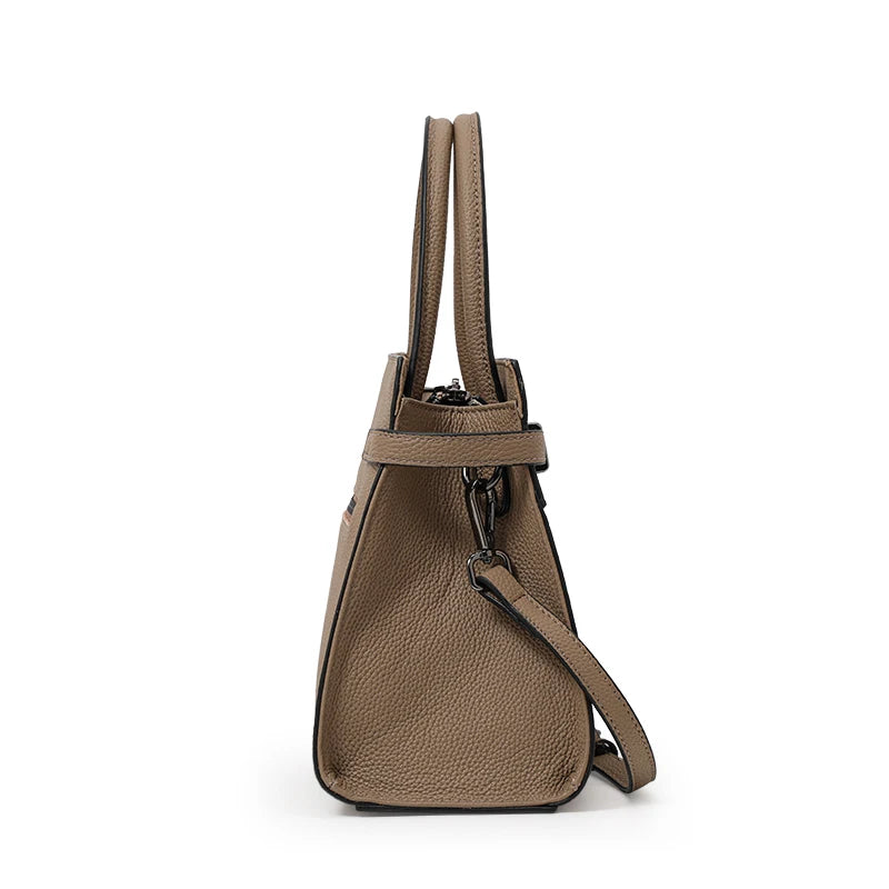 Valentina Taormina top-handle bag in Beige, worn
