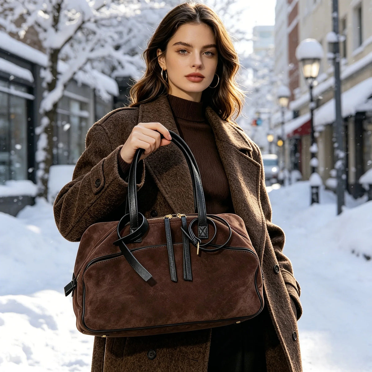 Valentina Haven oversized suede tote bag