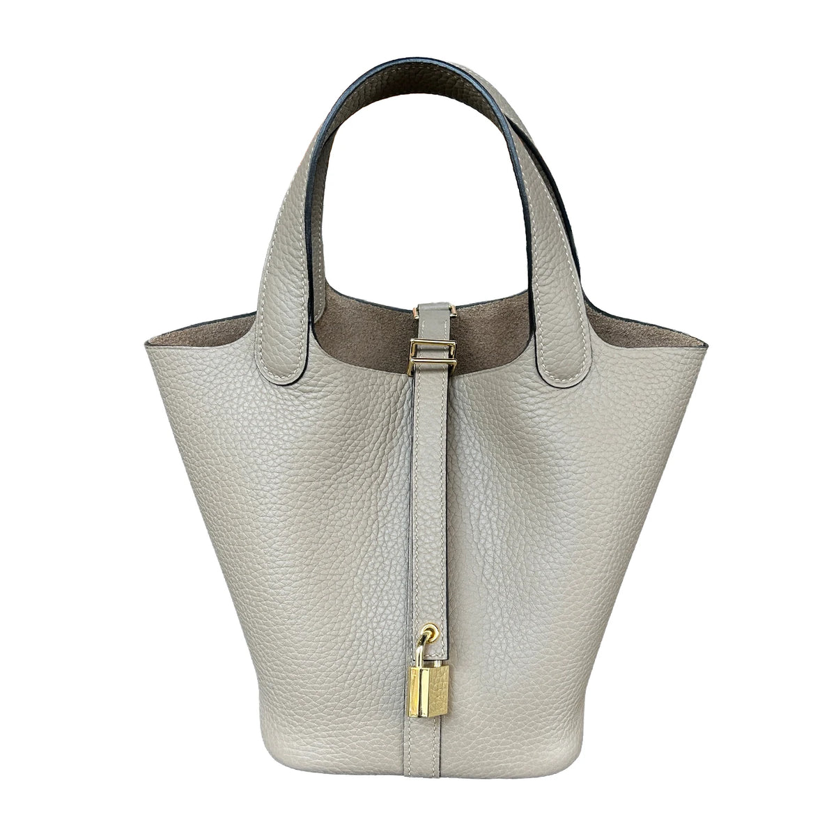 Valentina Ostuni Small bucket bag in Dove Grey