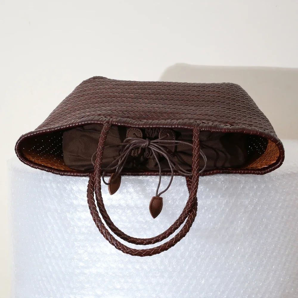 Valentina Weave woven leather tote bag