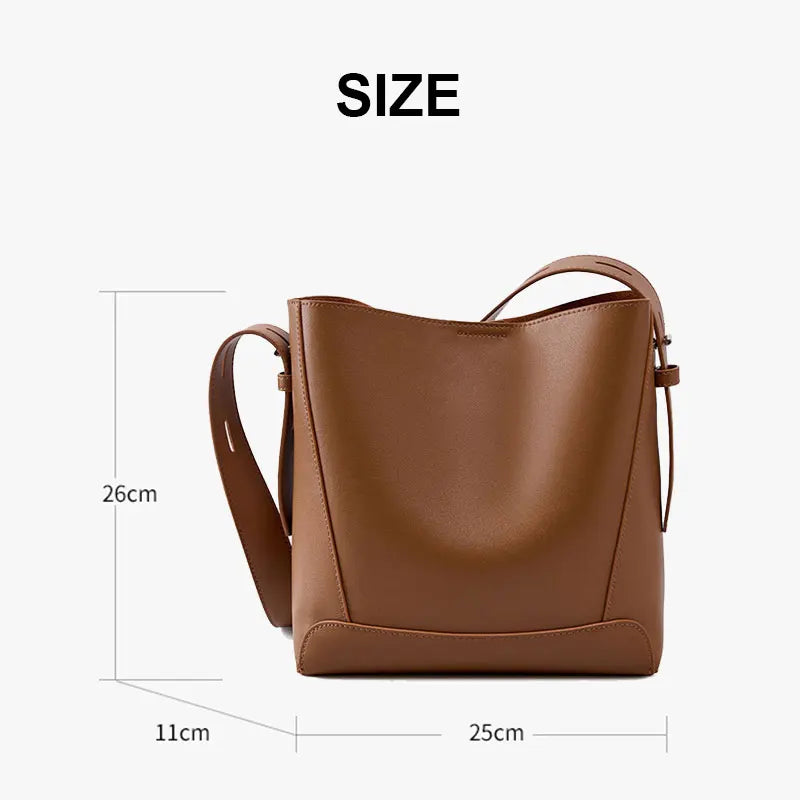 Valentina Calce bucket bag in Dark Brown, interior