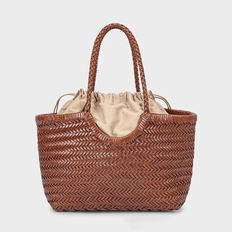 Valentina Gubbio tote in Coffee, side view
