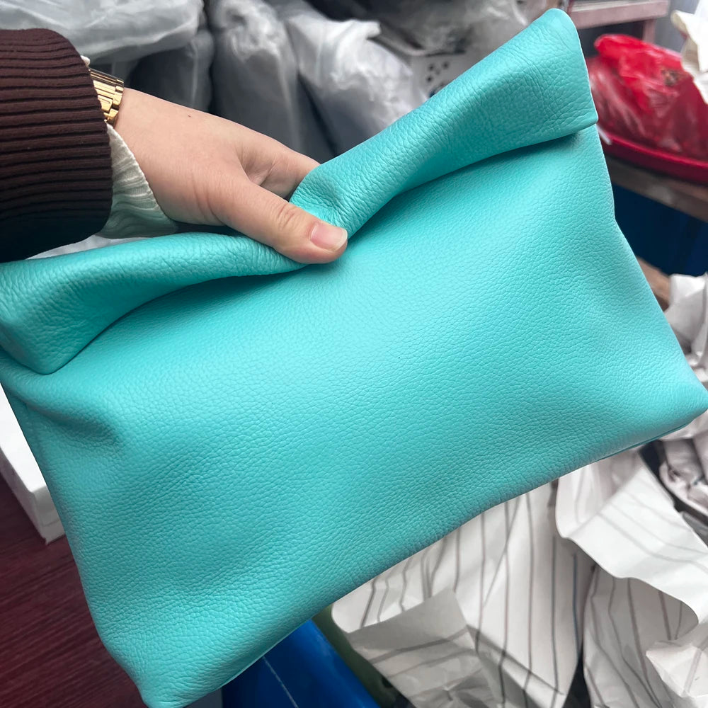 Valentina Lido top-handle bag in Sky Blue