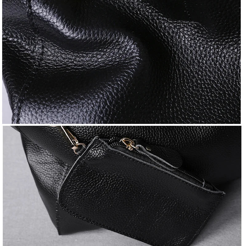 Valentina Lino tote in Biscuit, back view