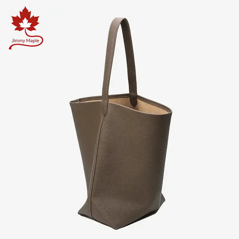 Valentina Tela Small bucket bag in Grey, side view