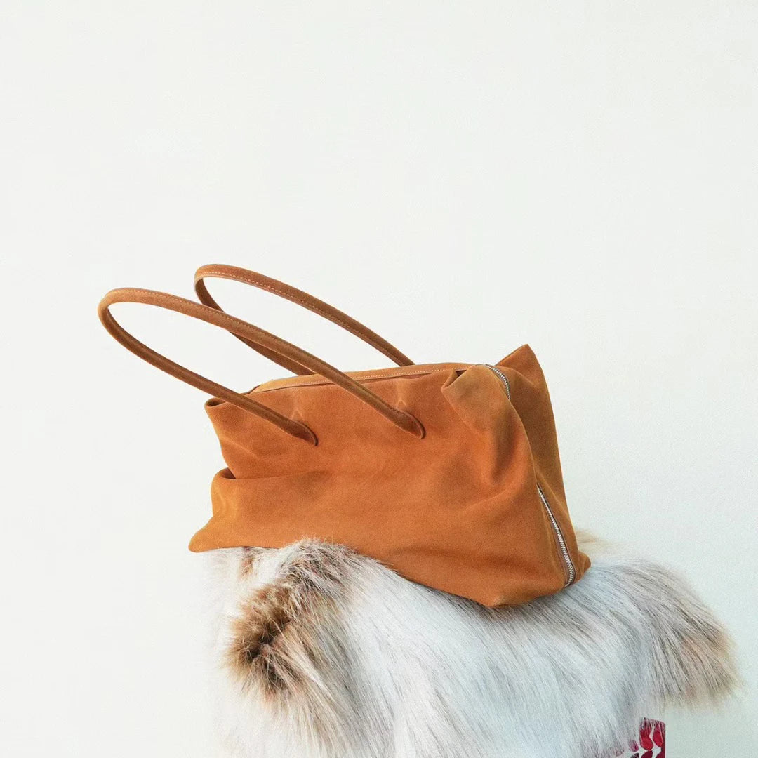 Valentina Nebbia tote in Coffee, interior