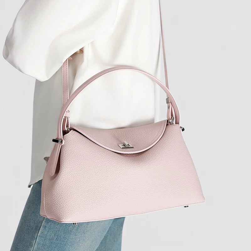 Valentina Como top-handle bag in Sky Blue, worn