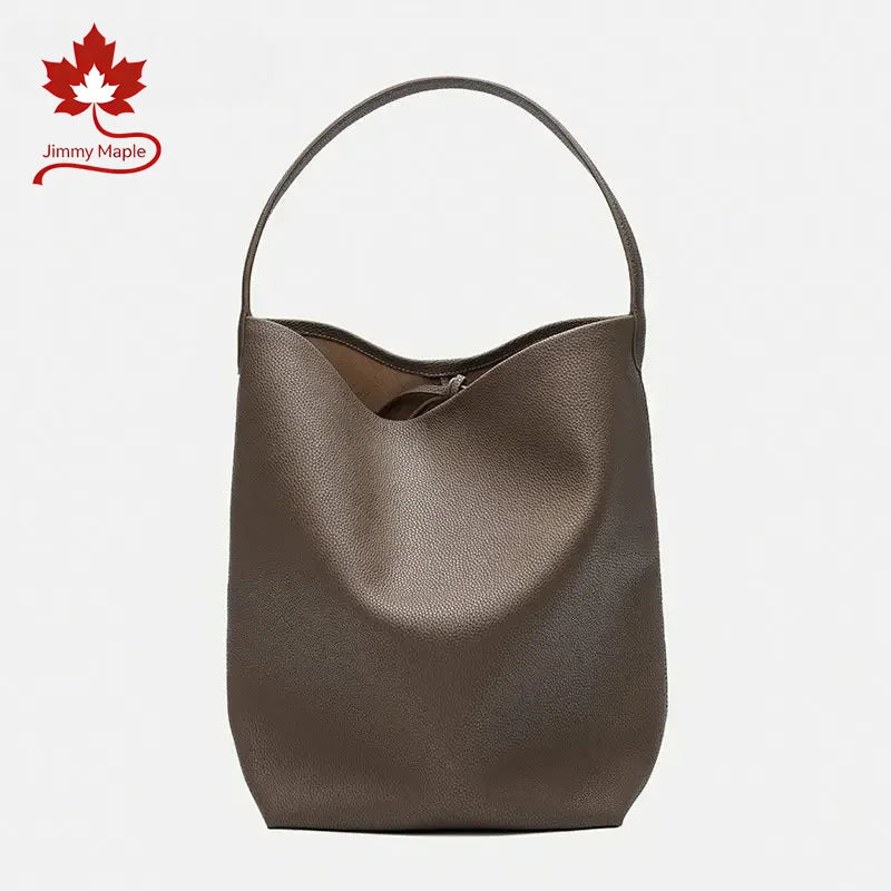 Valentina Tela Large bucket bag in Grey, front view