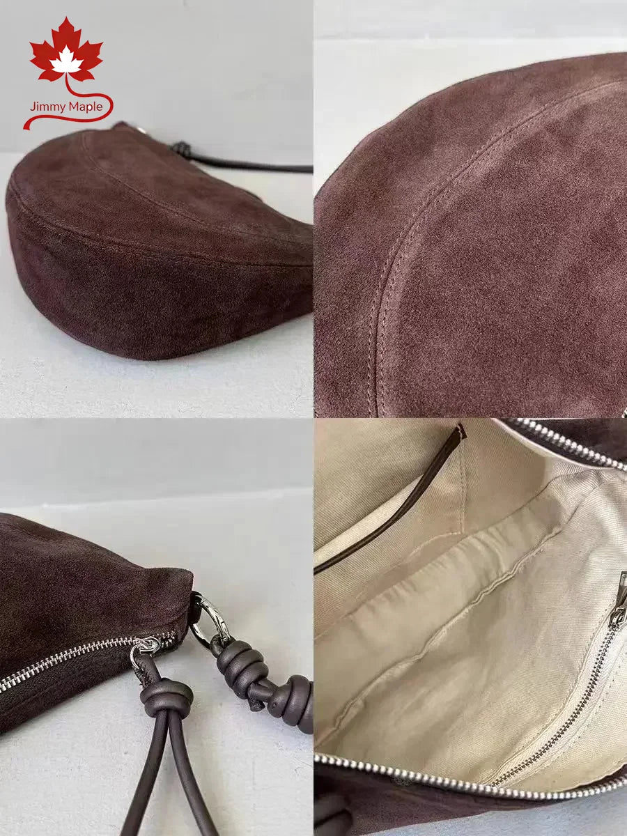 Valentina Bruma crescent bag in Wine red, back view