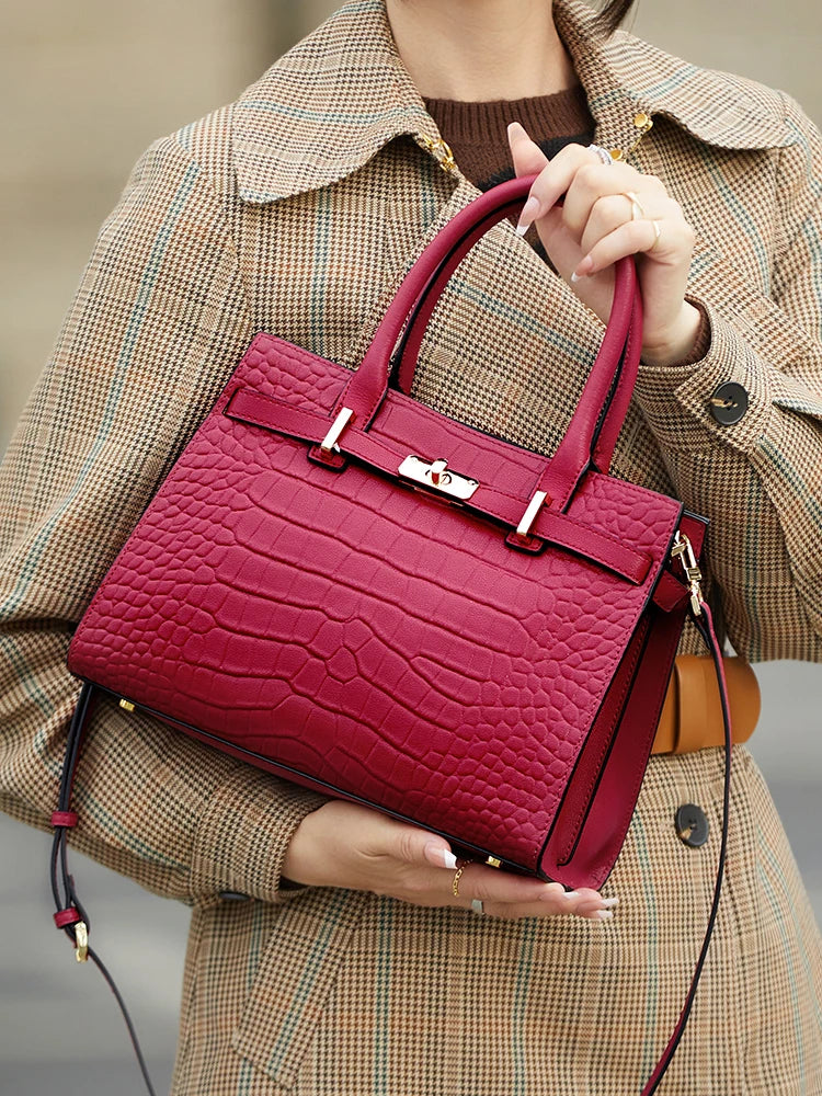 Valentina Sorrento top-handle bag in Cherry