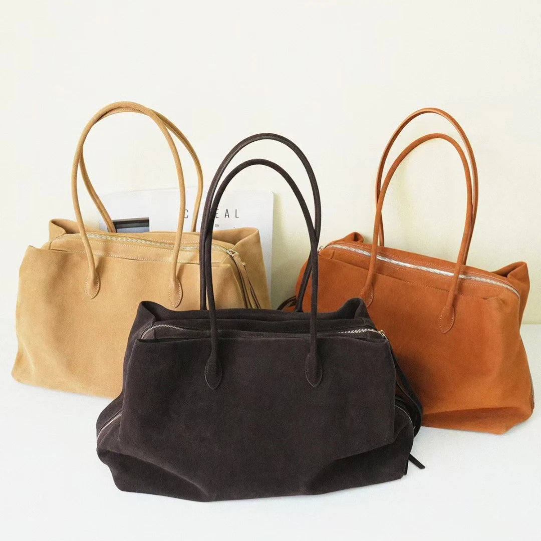 Valentina Nebbia tote in Coffee, detail