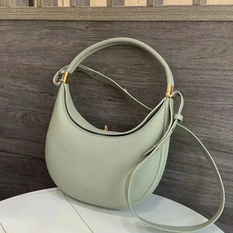 Valentina Todi crescent bag in Mint, worn