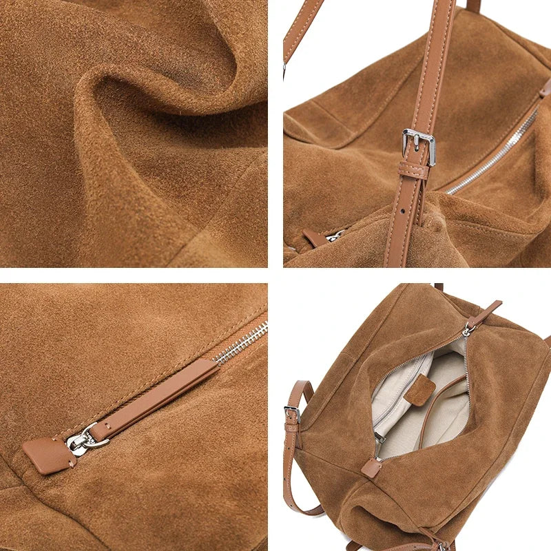 Valentina Slouch nubuck leather hobo bag
