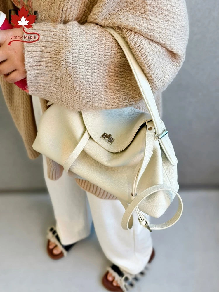 Valentina Porto tote in Beige, back view