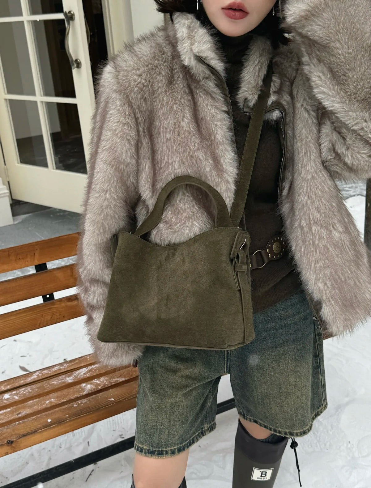 Valentina Duomo hobo in Army Green