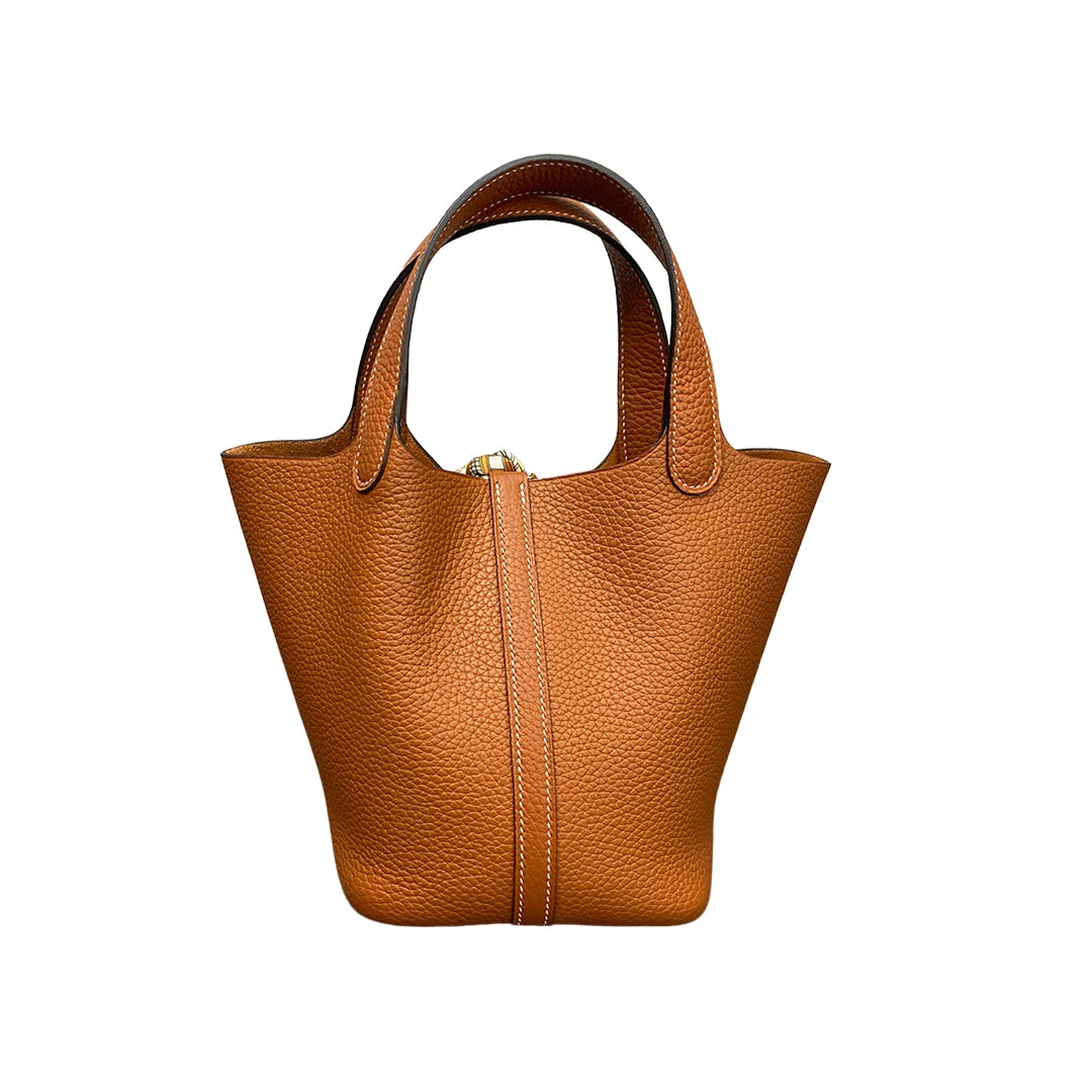 Valentina Ostuni Small bucket bag in Golden brown