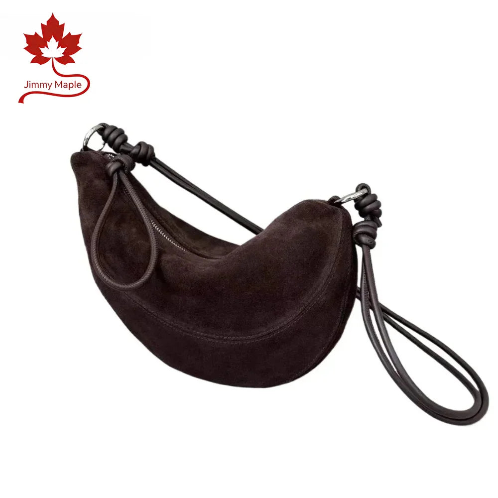 Valentina Bruma crescent bag in Wine red, front view