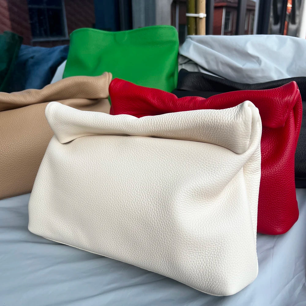 Valentina Lido top-handle bag in Ivory