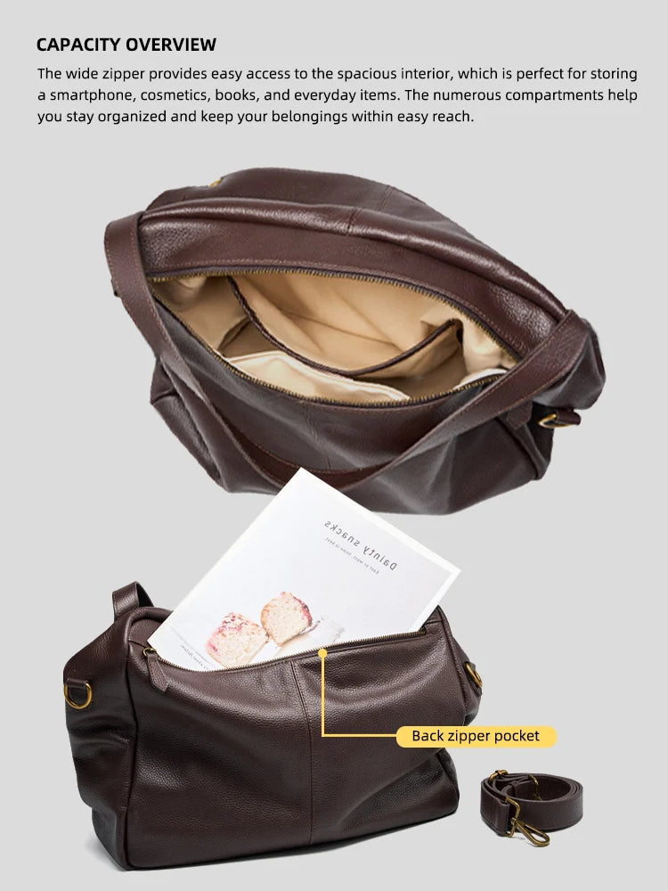 Valentina Vento tote in Coffee, back view