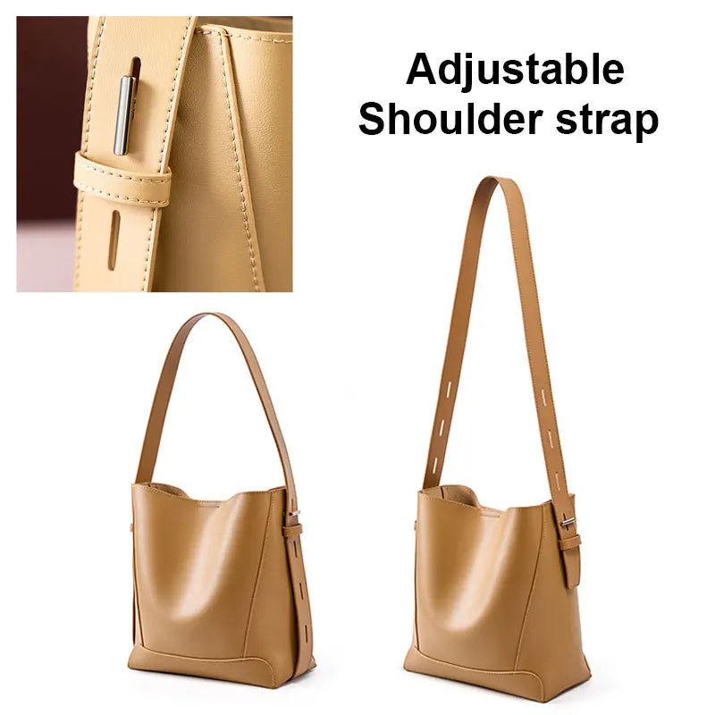 Valentina Calce bucket bag in Dark Brown, back view
