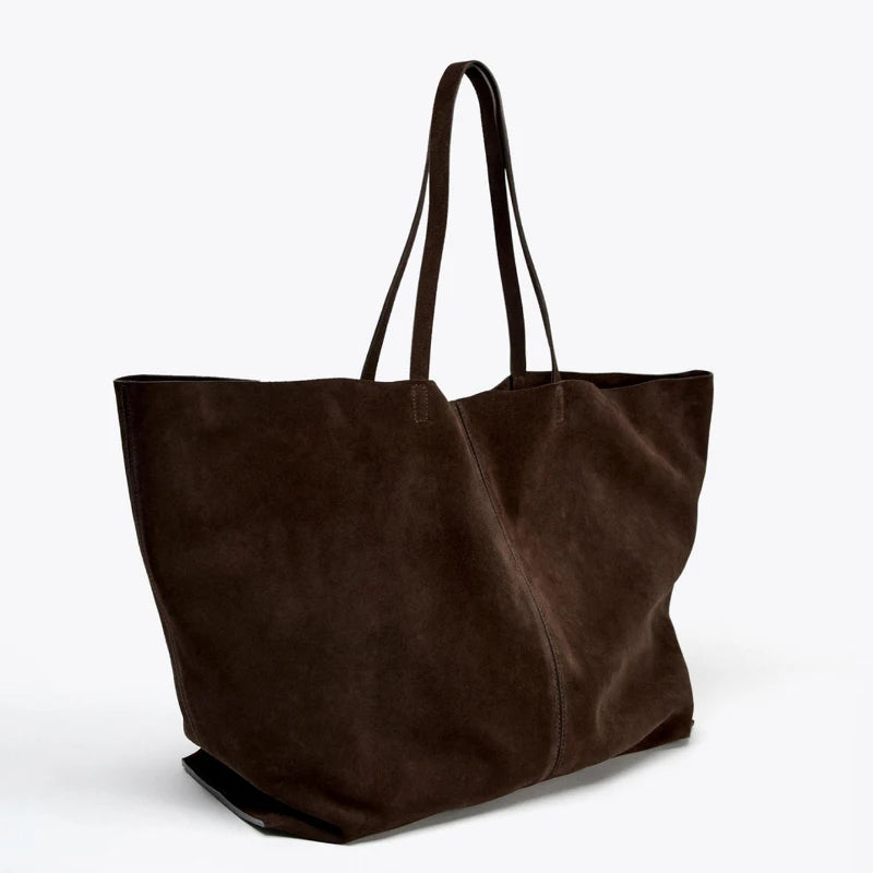 Valentina Bello tote in Coffee, front view
