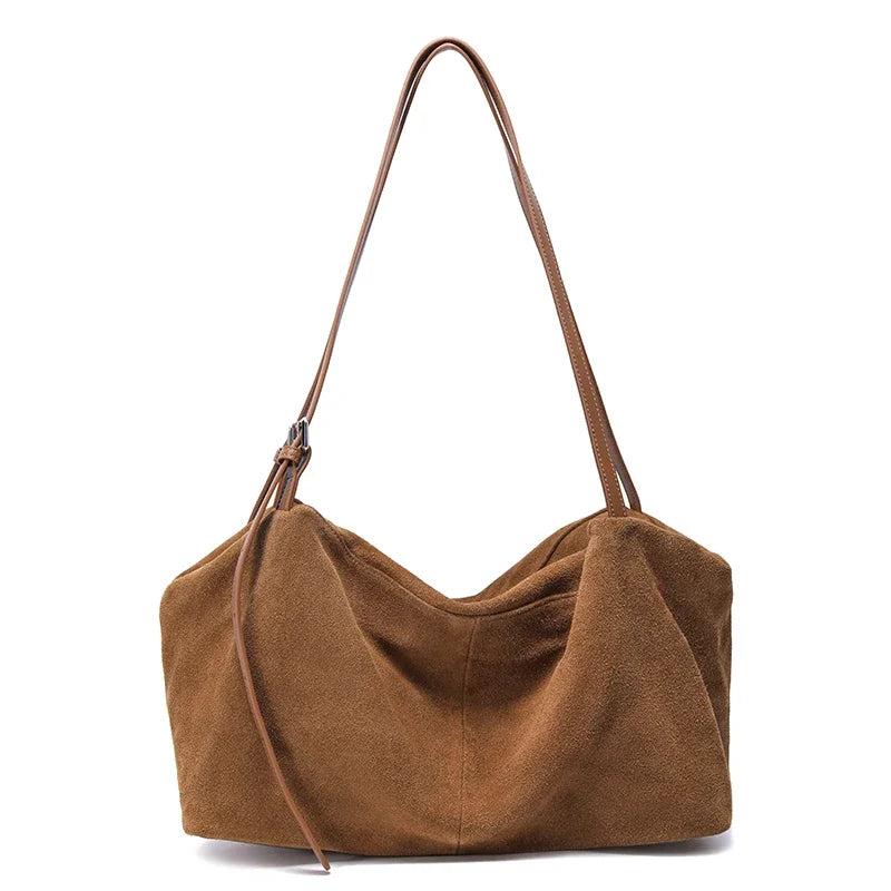 Valentina Slouch nubuck leather hobo bag in Brown