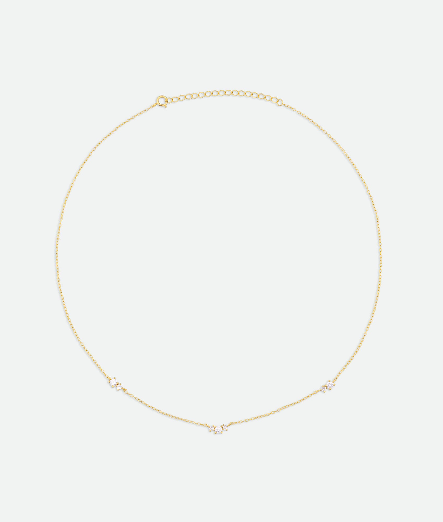 Triple Diamond Chain Necklace