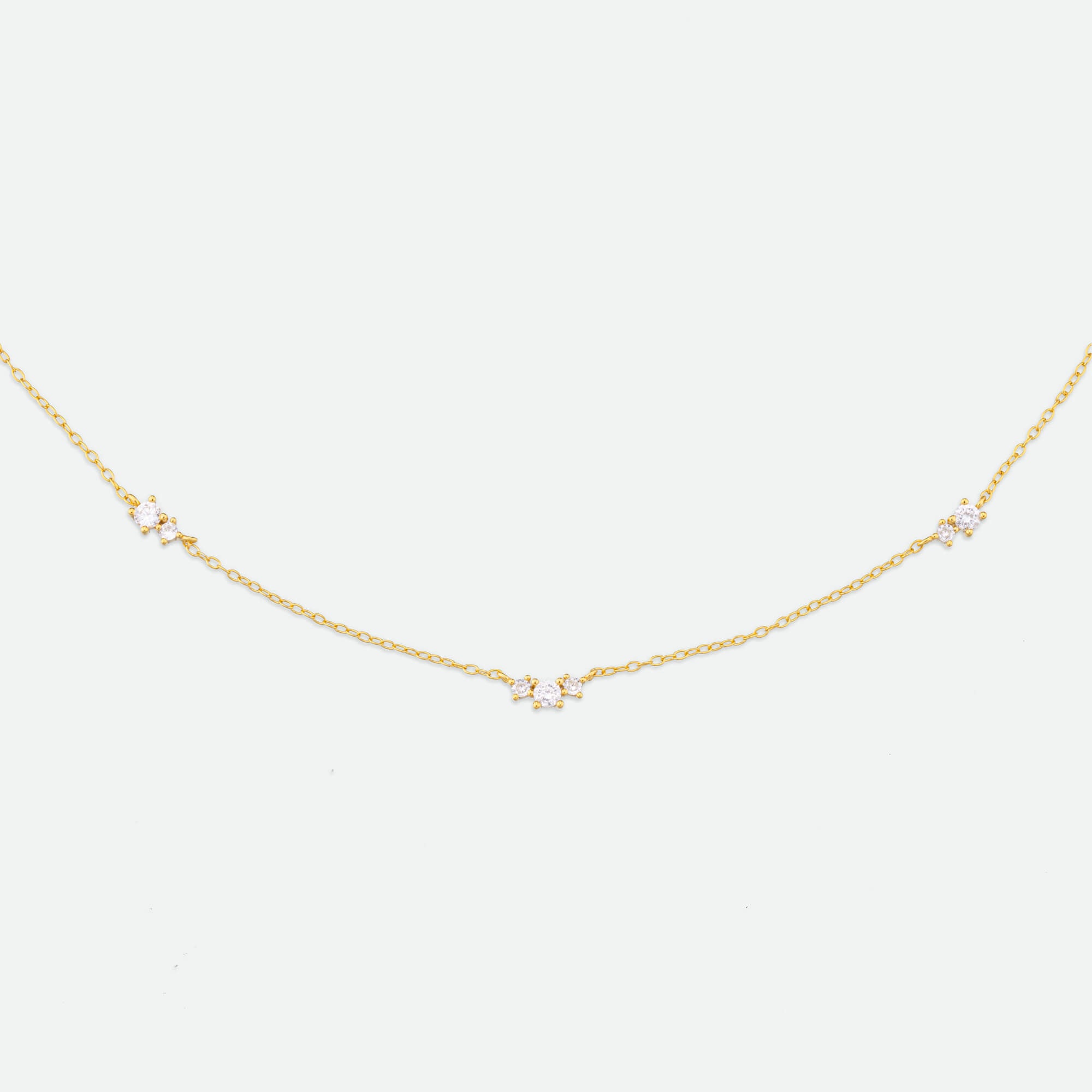 Triple Diamond Chain Necklace