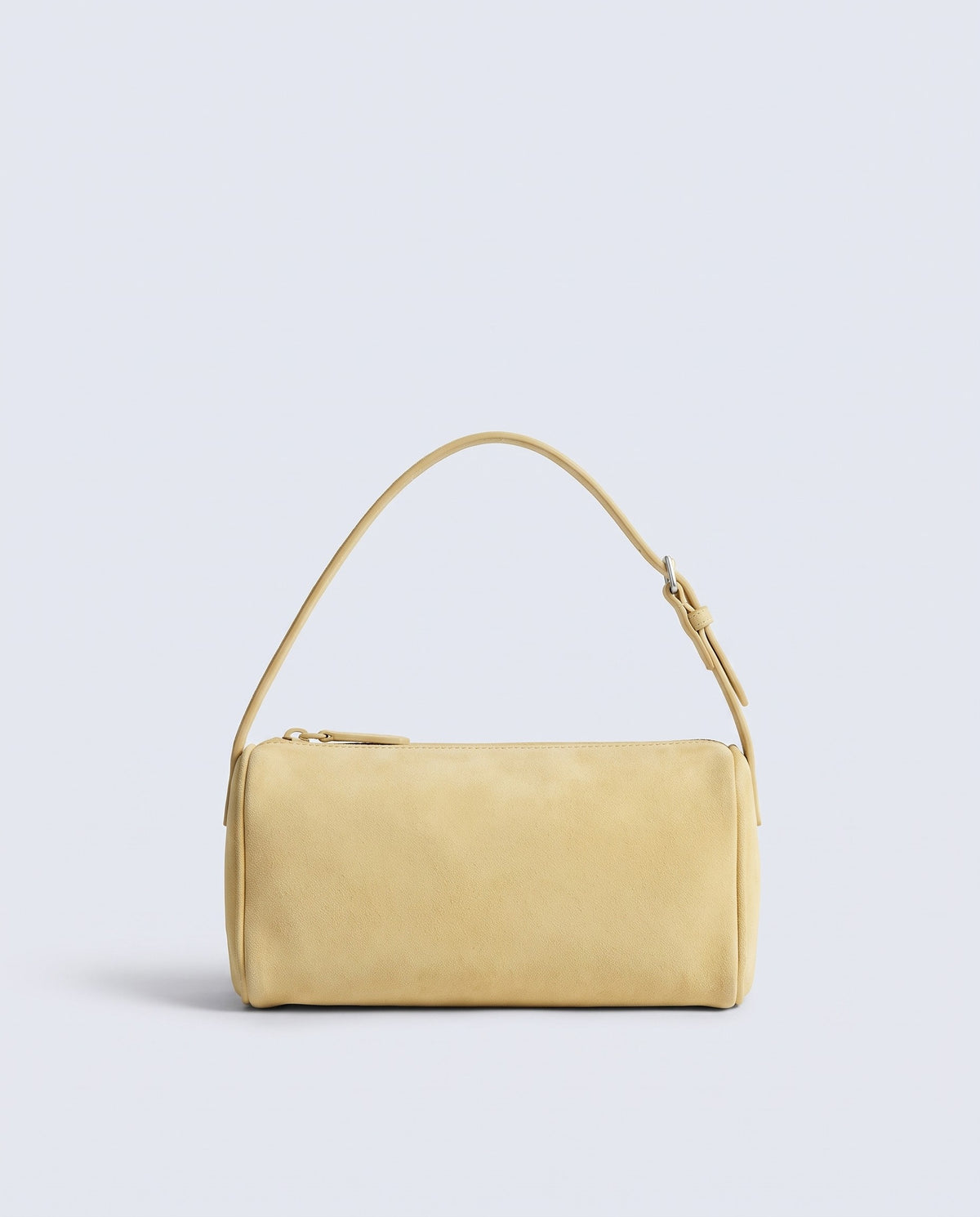 Alba barrel shoulder bag in Butter suede – front view