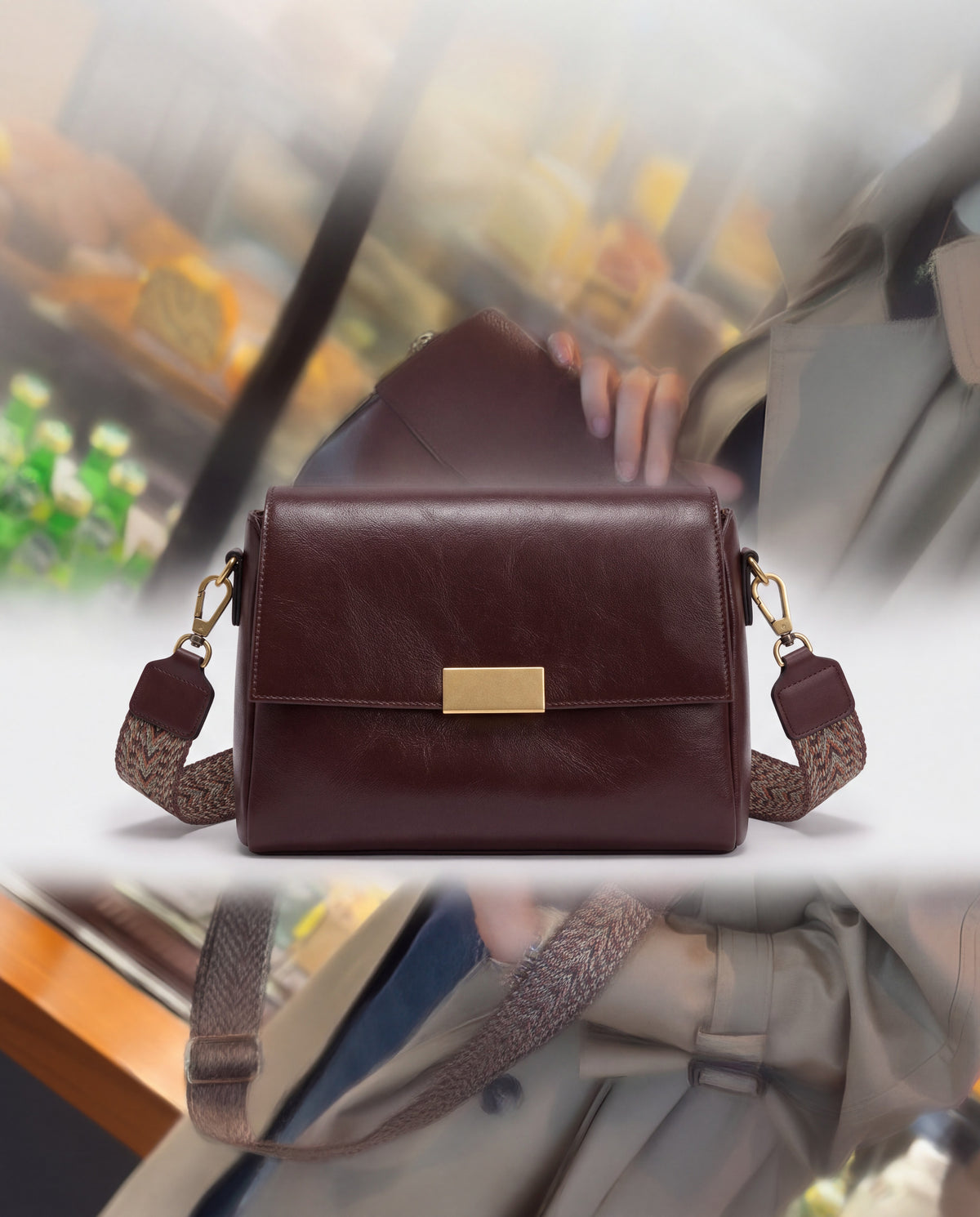 Cedro bag in Chocolate – front view
