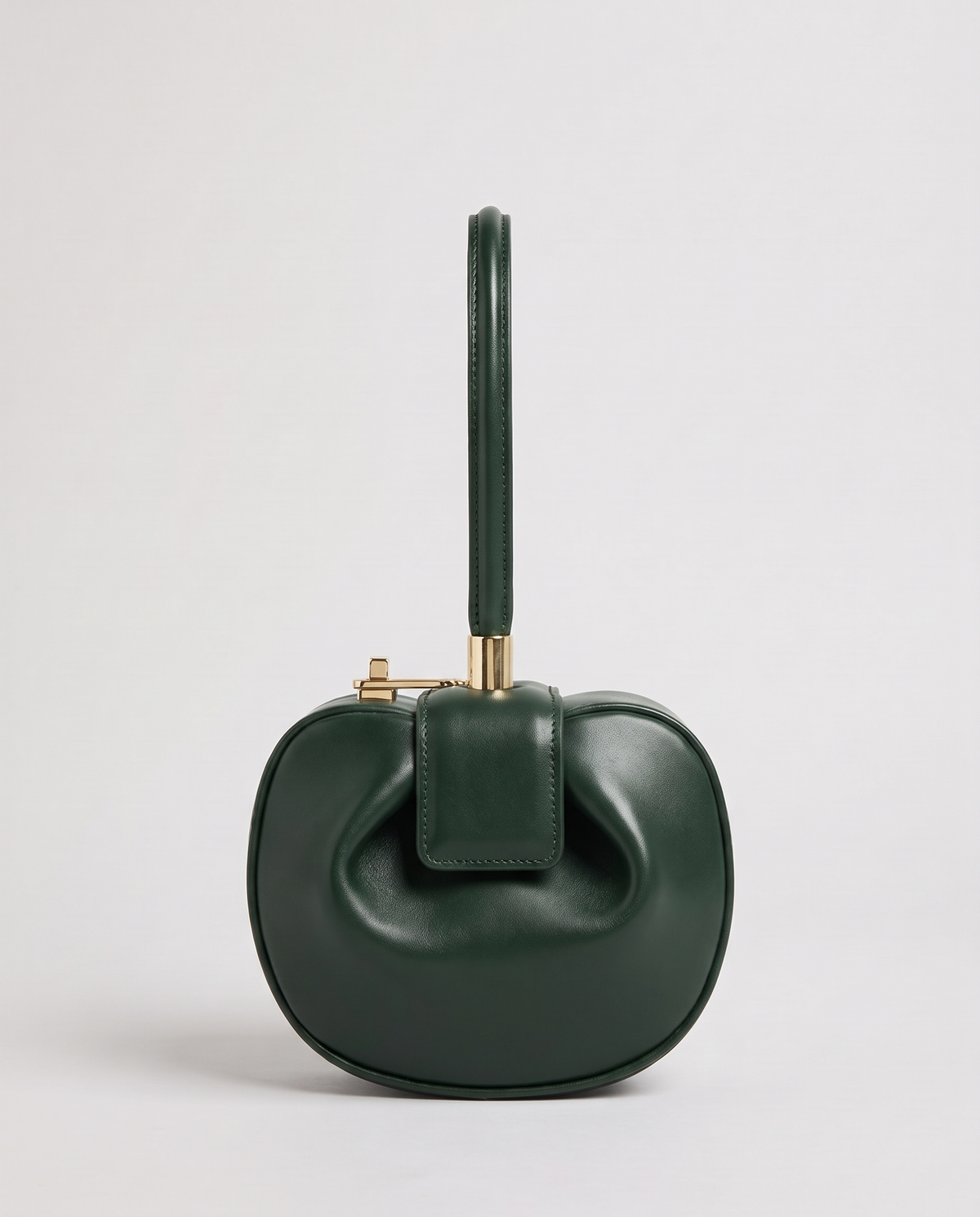 Dumpling Maxi leather top-handle bag in Green – front view