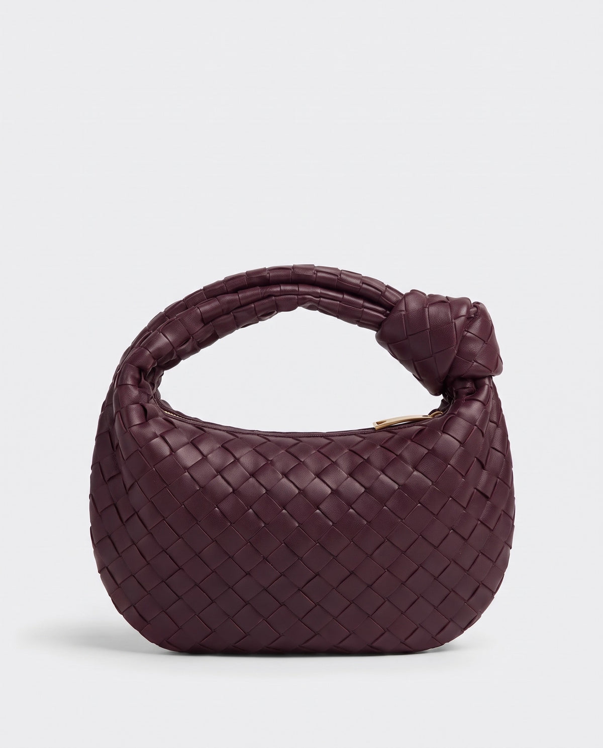 Knot Mini woven leather bag in Bordeaux – back view