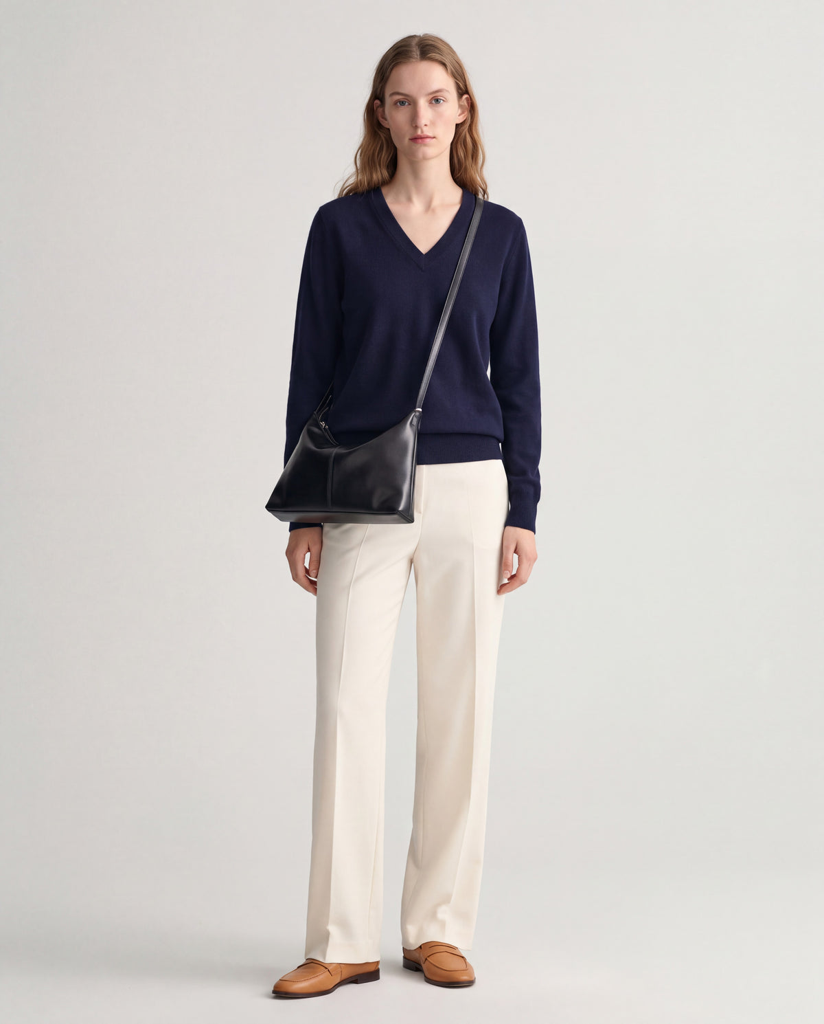 Lana bag in Black – worn by model, full length