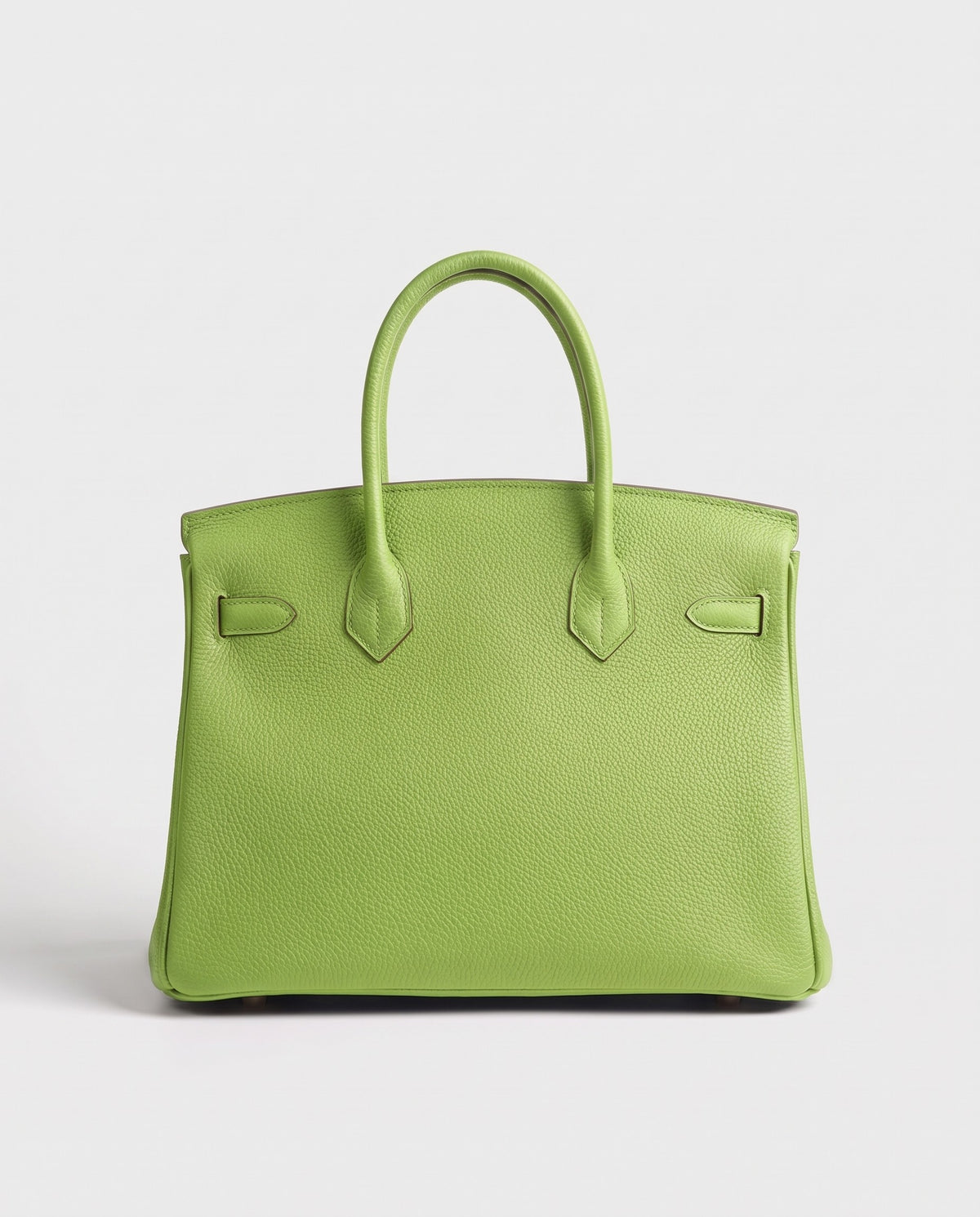 Lock Medium leather top-handle bag in Avocado – back view