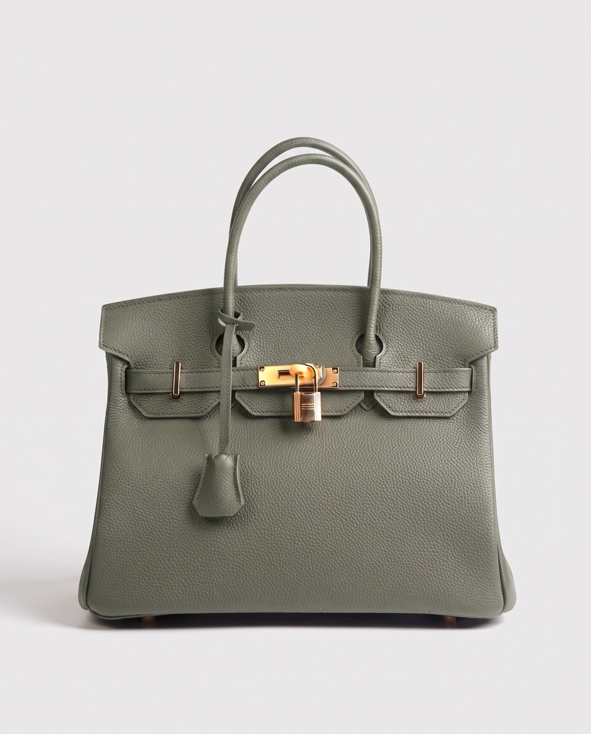 Lock Small leather top-handle bag in Celadon – front view