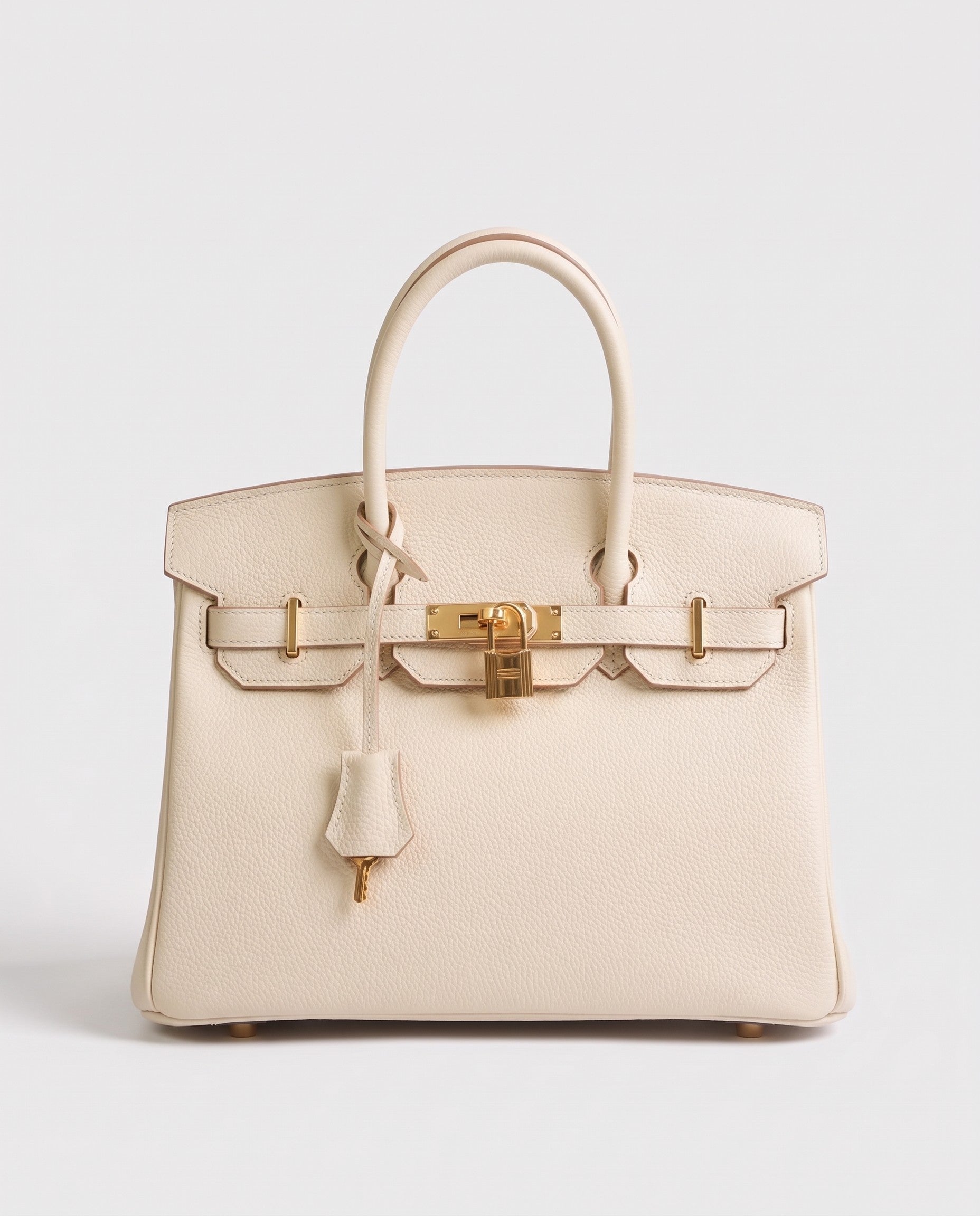 ルヴィニパリ　BEIGE×WHITE Lock Bag in Cream | Womens Leather Handbag | Valentina