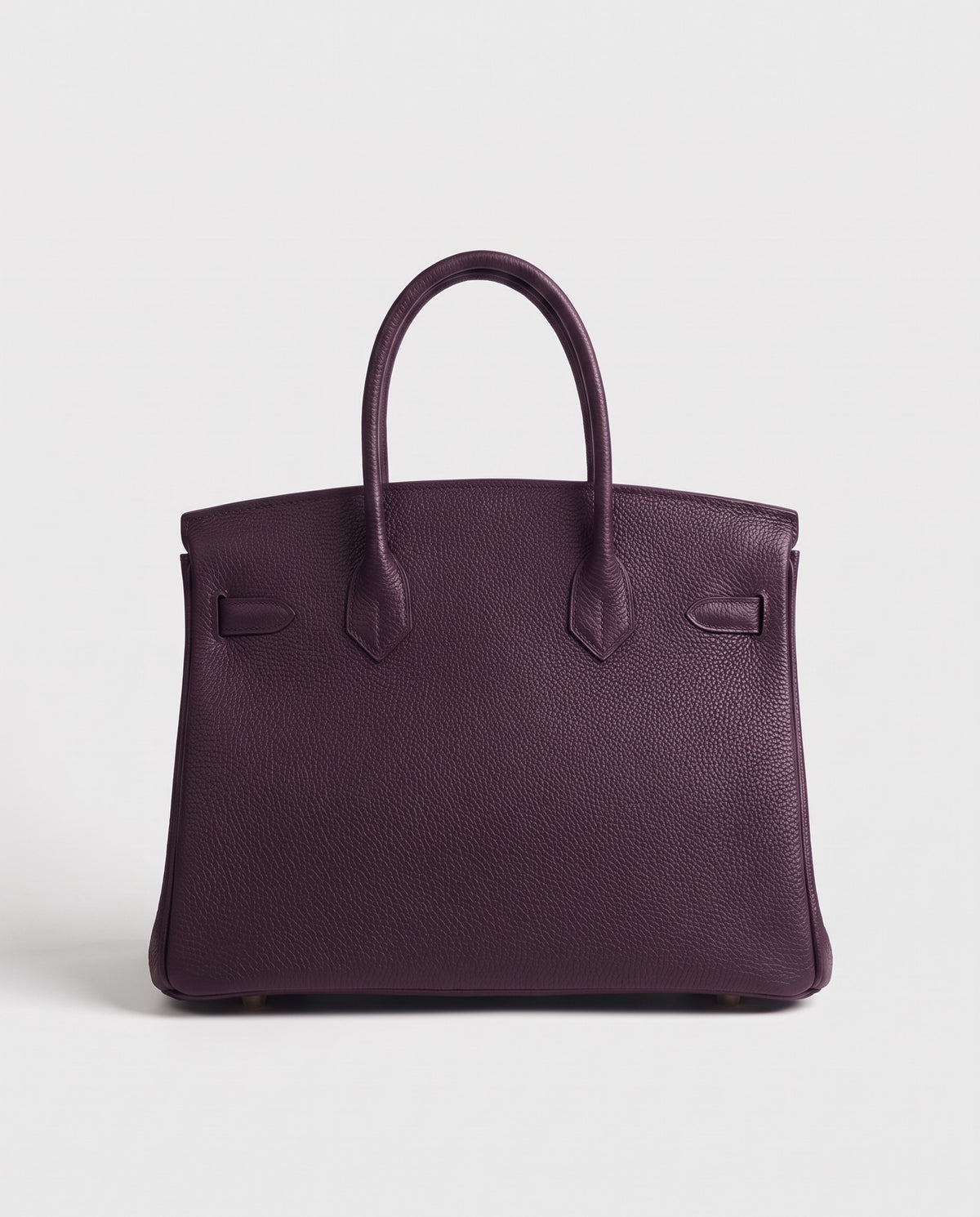 Lock Small leather top-handle bag in Purple – back view