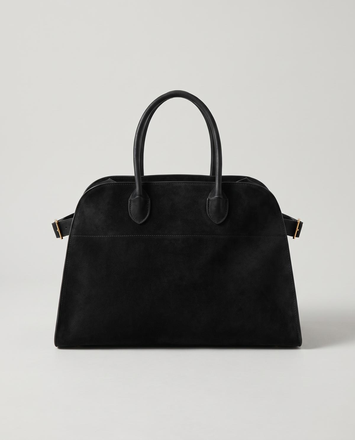 Milano Small top-handle bag in Jet suede – front view