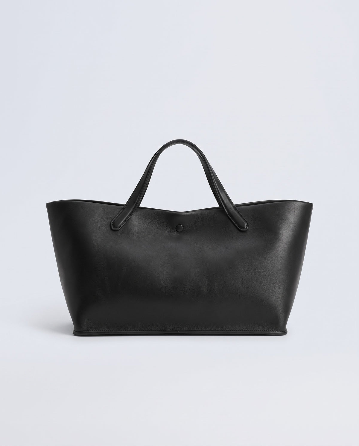 Nube wide soft leather tote in Black – front view