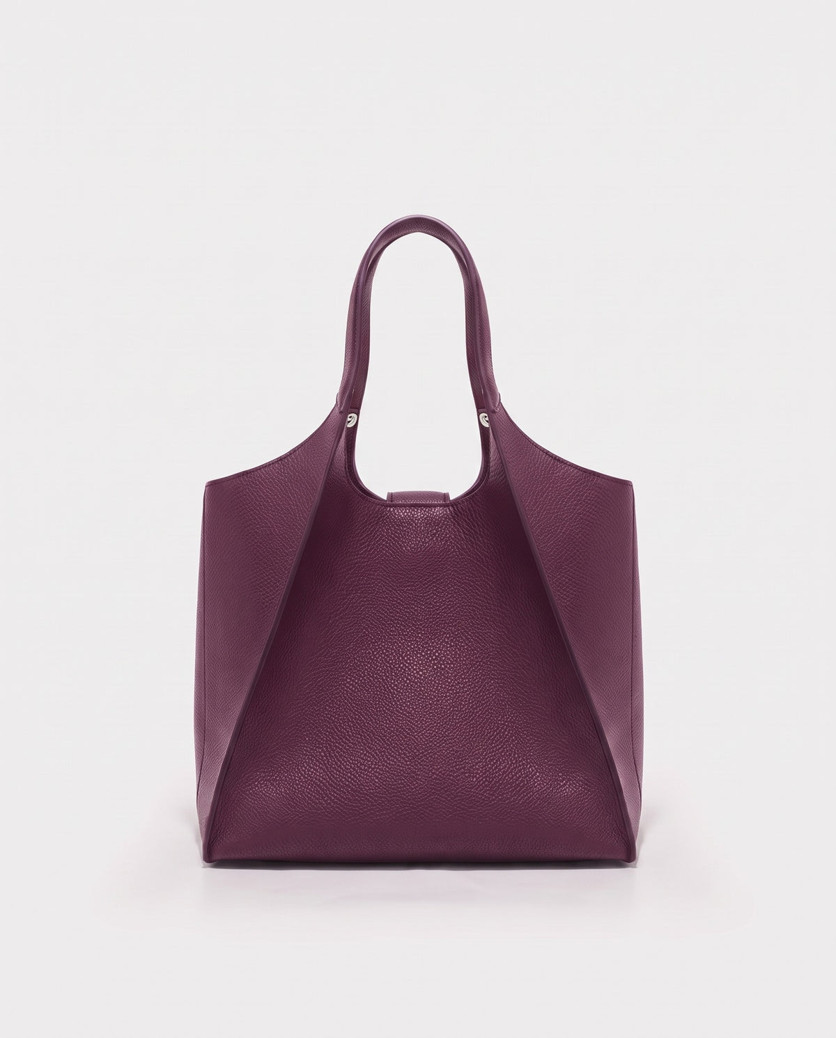 Onda leather tote in Purple – back view