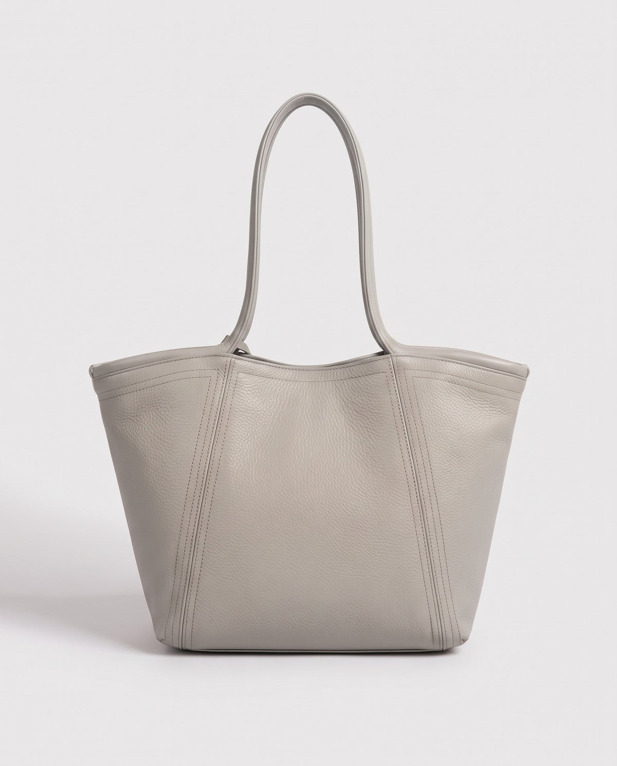 Prima leather tote in Grey – back view