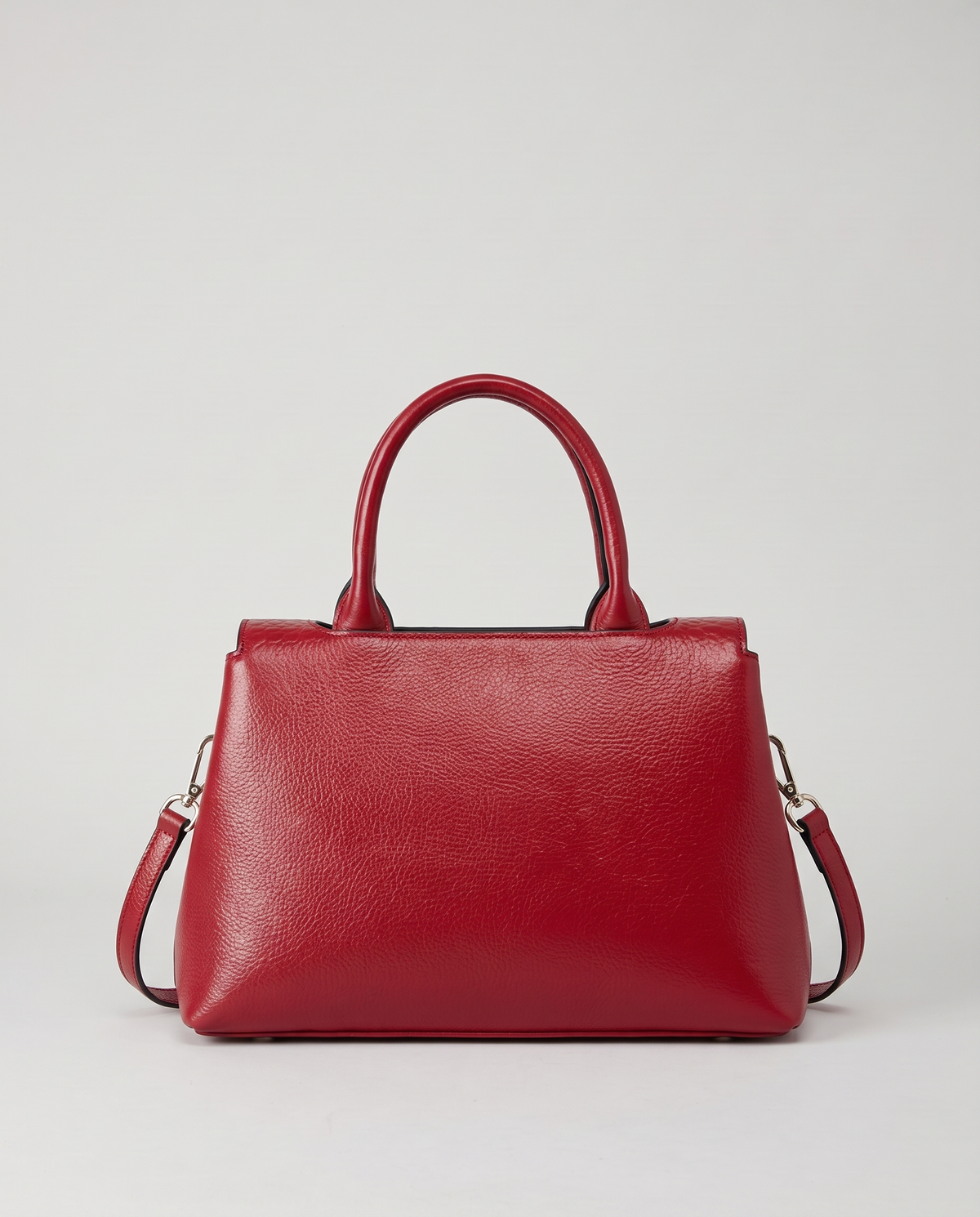Sloane croc-embossed leather handbag in Red – back view